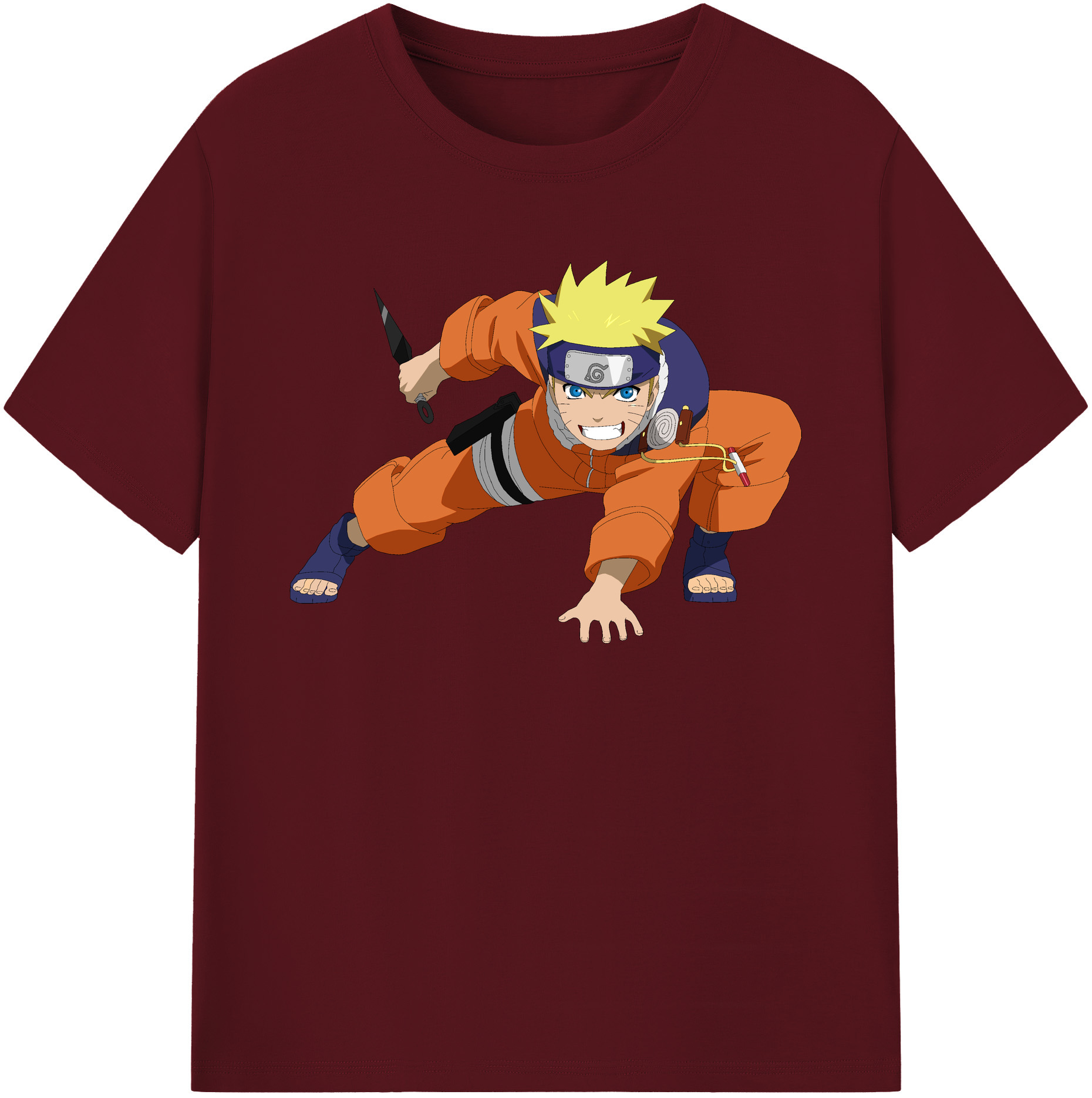（画像用） NARUTO -ナルト- うずまき ナルト Uzumaki Naruto 綿100％半袖Tシャツ（フロントプリント）
